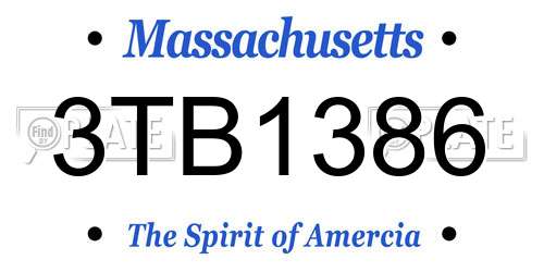 3TB1386 Massachusetts License Plate