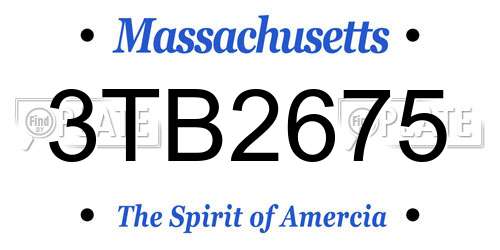 3TB2675 Massachusetts License Plate