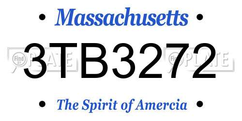 3TB3272 Massachusetts License Plate