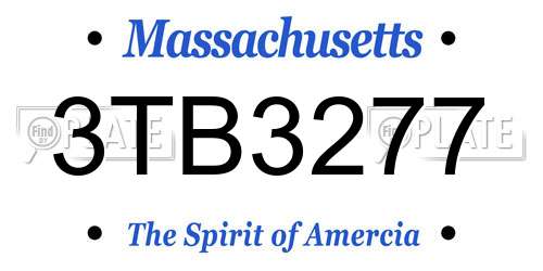 3TB3277 Massachusetts License Plate