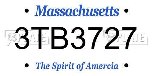 3TB3727 Massachusetts License Plate