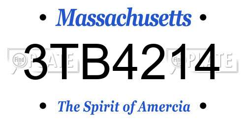 3TB4214 Massachusetts License Plate