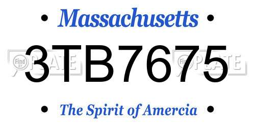3TB7675 Massachusetts License Plate