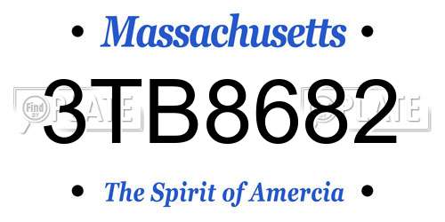 3TB8682 Massachusetts License Plate