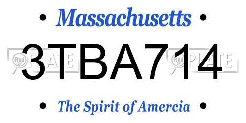 3TBA714 Massachusetts License Plate