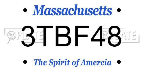 3TBF48 Massachusetts License Plate