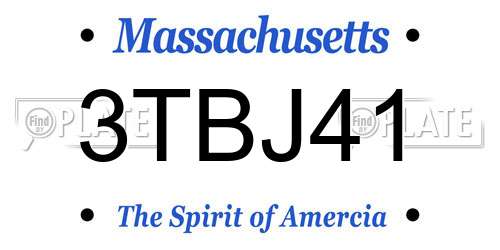 3TBJ41 Massachusetts License Plate