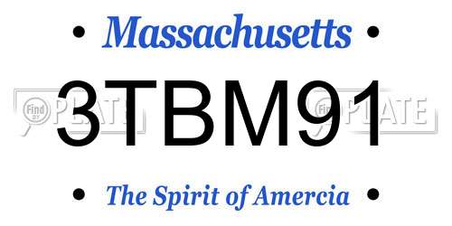3TBM91 Massachusetts License Plate