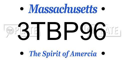 3TBP96 Massachusetts License Plate