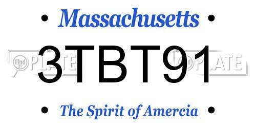 3TBT91 Massachusetts License Plate