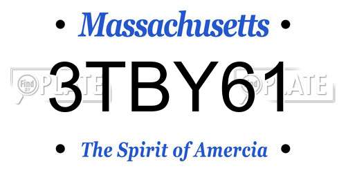 3TBY61 Massachusetts License Plate