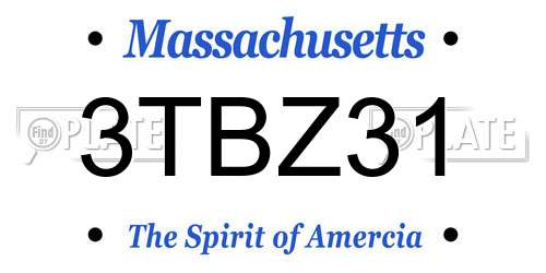 3TBZ31 Massachusetts License Plate