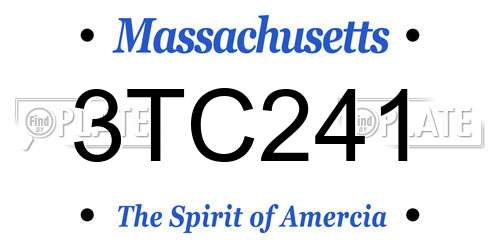 3TC241 Massachusetts License Plate