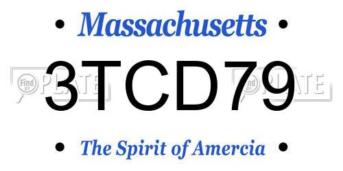 3TCD79 Massachusetts License Plate
