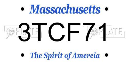 3TCF71 Massachusetts License Plate