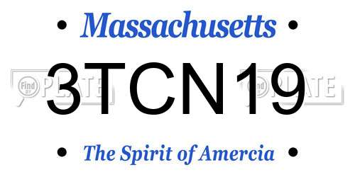 3TCN19 Massachusetts License Plate
