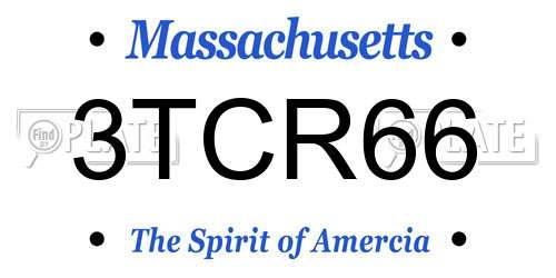 3TCR66 Massachusetts License Plate