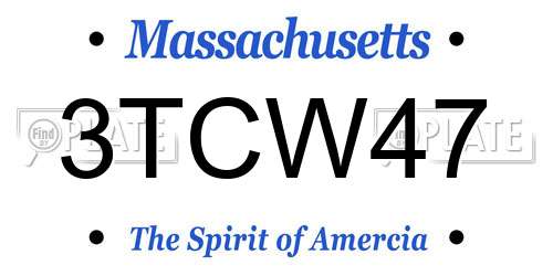 3TCW47 Massachusetts License Plate