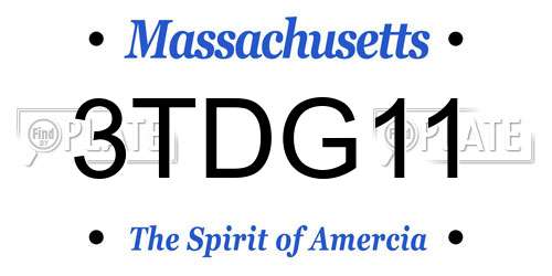 3TDG11 Massachusetts License Plate