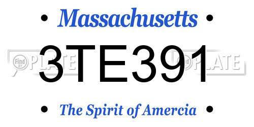 3TE391 Massachusetts License Plate