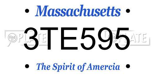 3TE595 Massachusetts License Plate