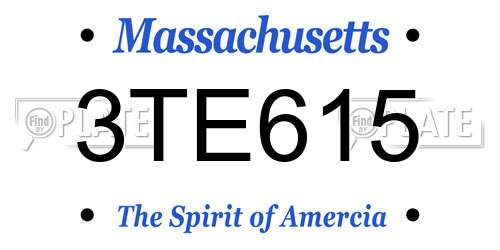 3TE615 Massachusetts License Plate