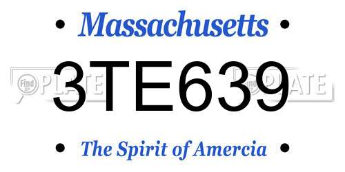 3TE639 Massachusetts License Plate