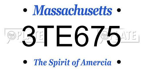 3TE675 Massachusetts License Plate