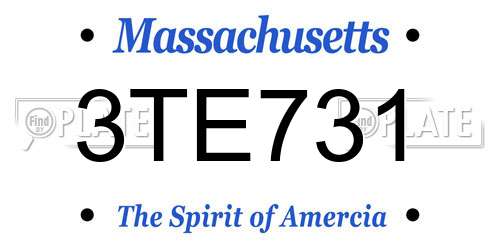 3TE731 Massachusetts License Plate
