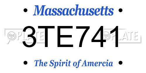 3TE741 Massachusetts License Plate