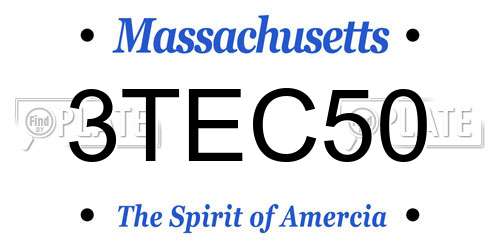 3TEC50 Massachusetts License Plate
