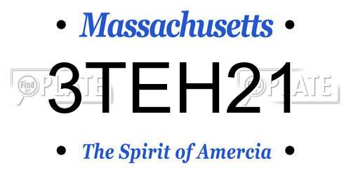 3TEH21 Massachusetts License Plate