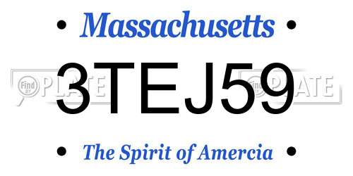 3TEJ59 Massachusetts License Plate