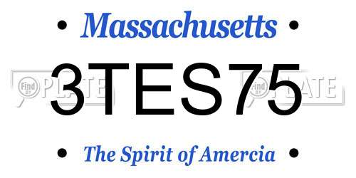 3TES75 Massachusetts License Plate