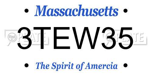 3TEW35 Massachusetts License Plate