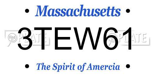 3TEW61 Massachusetts License Plate