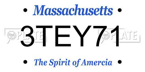 3TEY71 Massachusetts License Plate