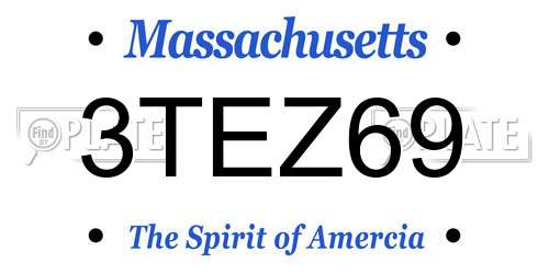 3TEZ69 Massachusetts License Plate