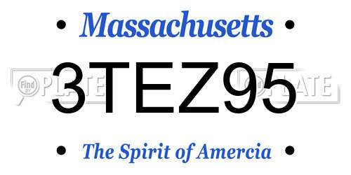 3TEZ95 Massachusetts License Plate