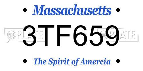 3TF659 Massachusetts License Plate