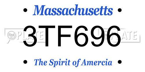 3TF696 Massachusetts License Plate