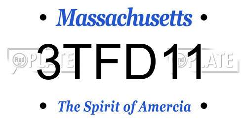 3TFD11 Massachusetts License Plate