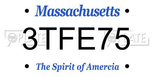 3TFE75 Massachusetts License Plate