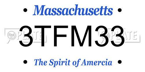 3TFM33 Massachusetts License Plate