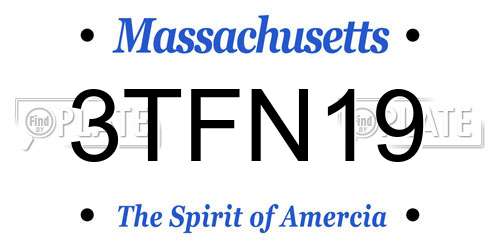 3TFN19 Massachusetts License Plate