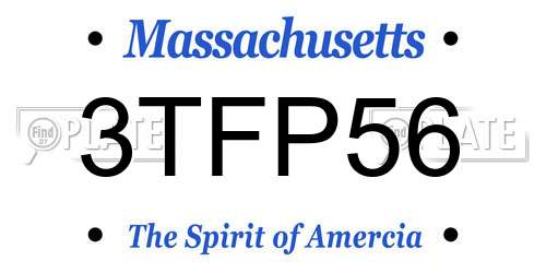 3TFP56 Massachusetts License Plate