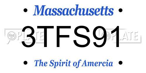 3TFS91 Massachusetts License Plate