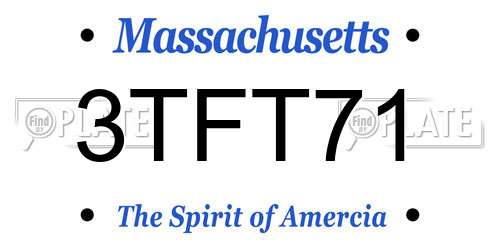 3TFT71 Massachusetts License Plate
