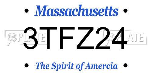 3TFZ24 Massachusetts License Plate