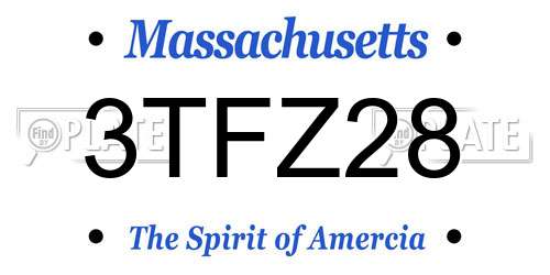 3TFZ28 Massachusetts License Plate